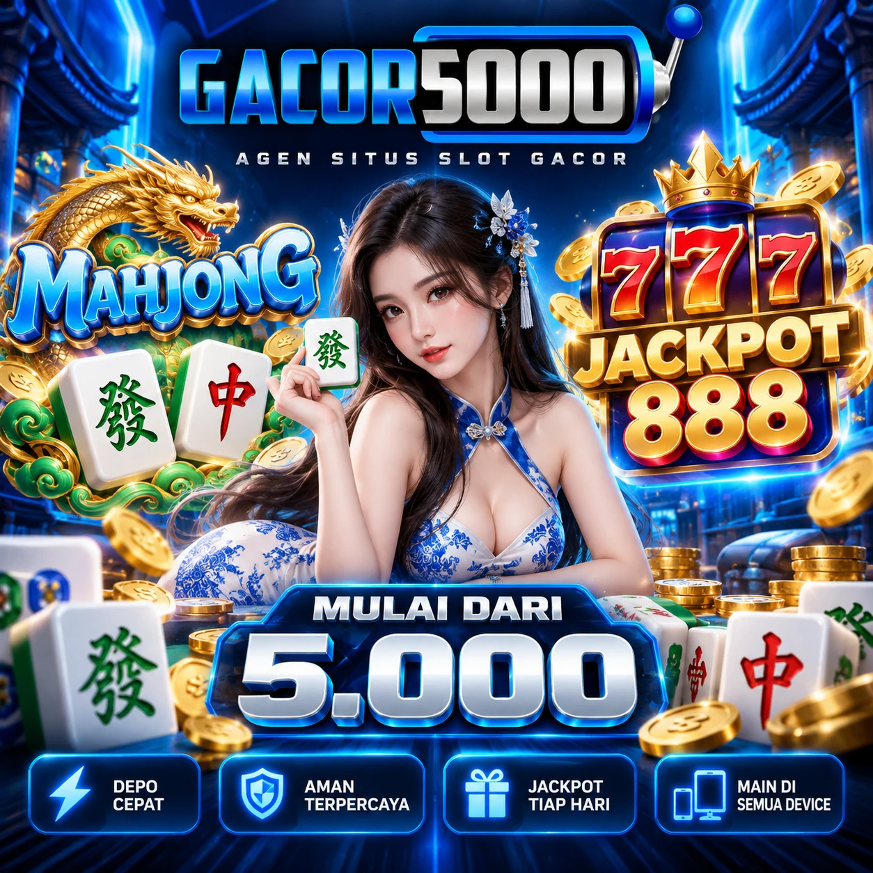 GACOR5000 | Agen Situs Slot Gacor Mahjong 777 Jackpot 888 Mulai Dari 5.000